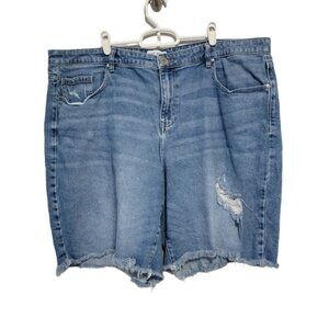 Lane Bryant denim cut off raw hem shorts
